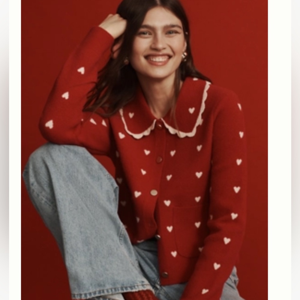 NWOT red knit Anthropologie sweater